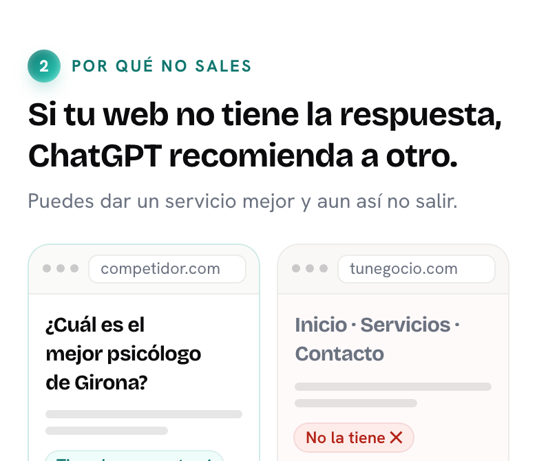 Bloque 'Por qué no sales' en /empezar
